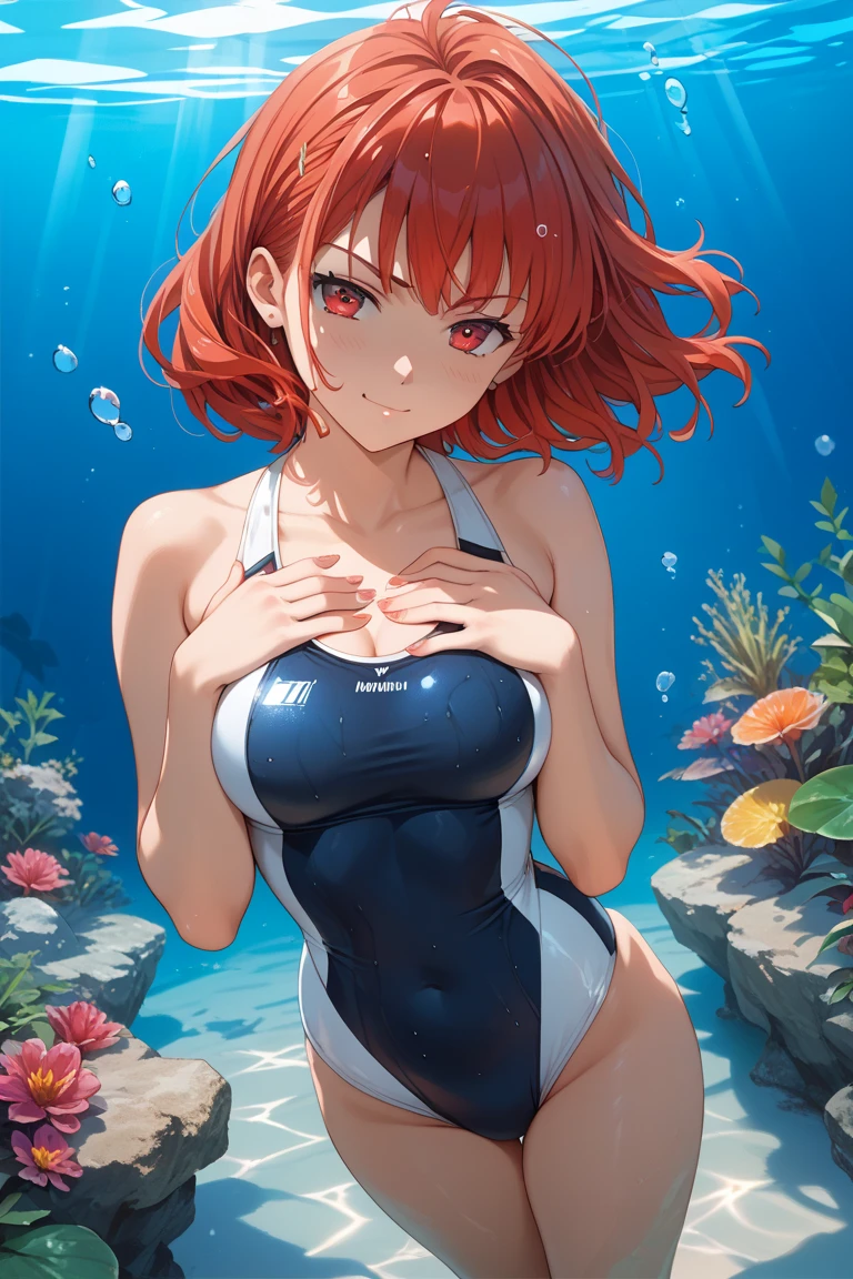 diving in the sea, coral reef, swimsuit
