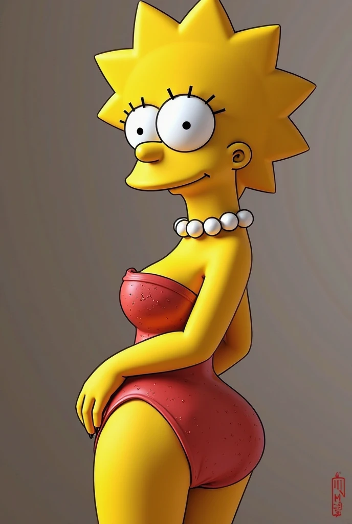 Lisa from the Simpsons full body now in a swimsuit,do it with bigger breasts