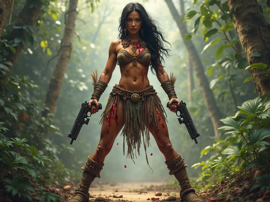 a portrait picture of Xena the Amazon Warrior Stands, detailed face, perfect face, ornated warrior costume, at the Gate of an ancient and weathered Metropolis City with overgrown plants in the streets, Insanely detailed Scene, realistic, masterpiece Don Lawrence Style, ultra sharp and focus, ultra high resolution, 8k, hyoer maximalist Octane render