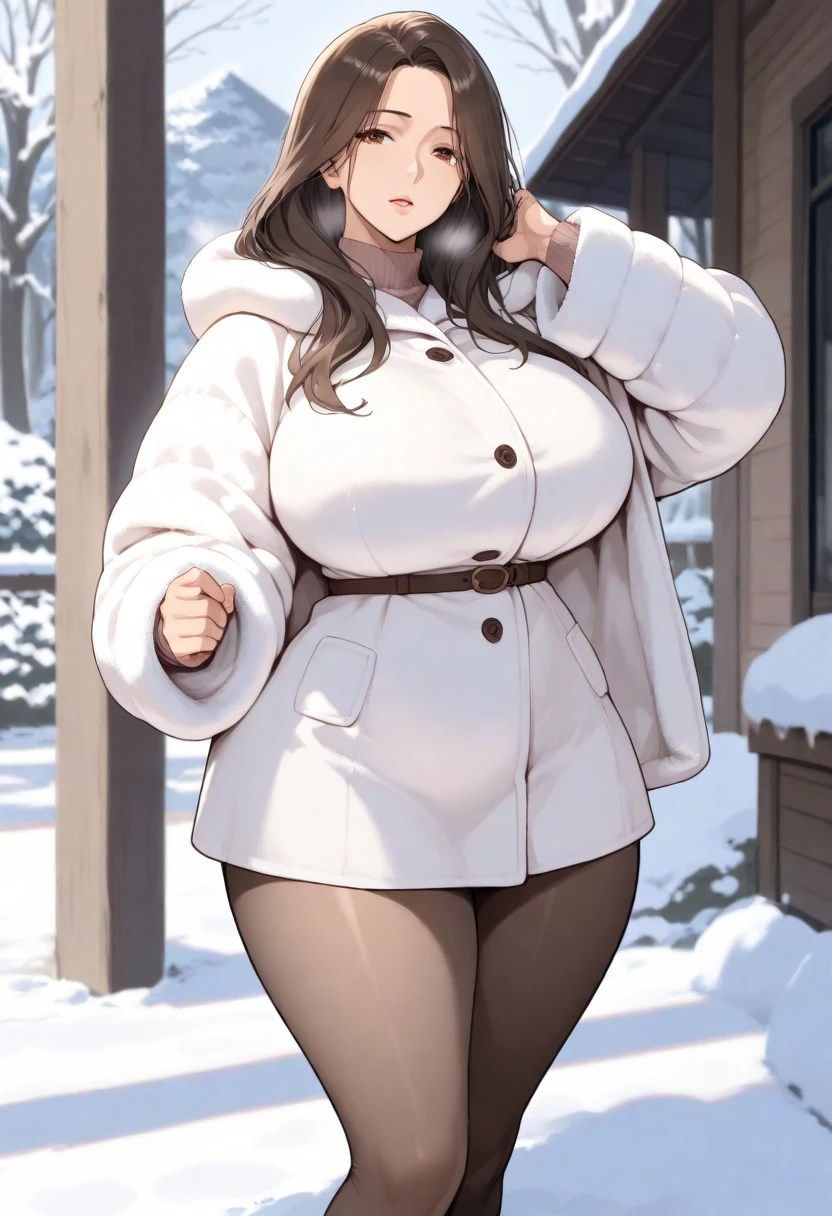 japanese milf, black hair, brown eyes, cute smile, big breasts, thick thighs, thigh gap,
cat print shirt, jeans, pump heels, form fitting clothing,
outside during a snowy winter, playground, tokyo in the background, natural lighting, nostalgic,
<lora:b34rc04t:0.8> b34rc04t, fuzzy jacket, open coat, animal hood,
<lora:age_slider_v6:1.4> <lora:detail_slider_v4:.4>