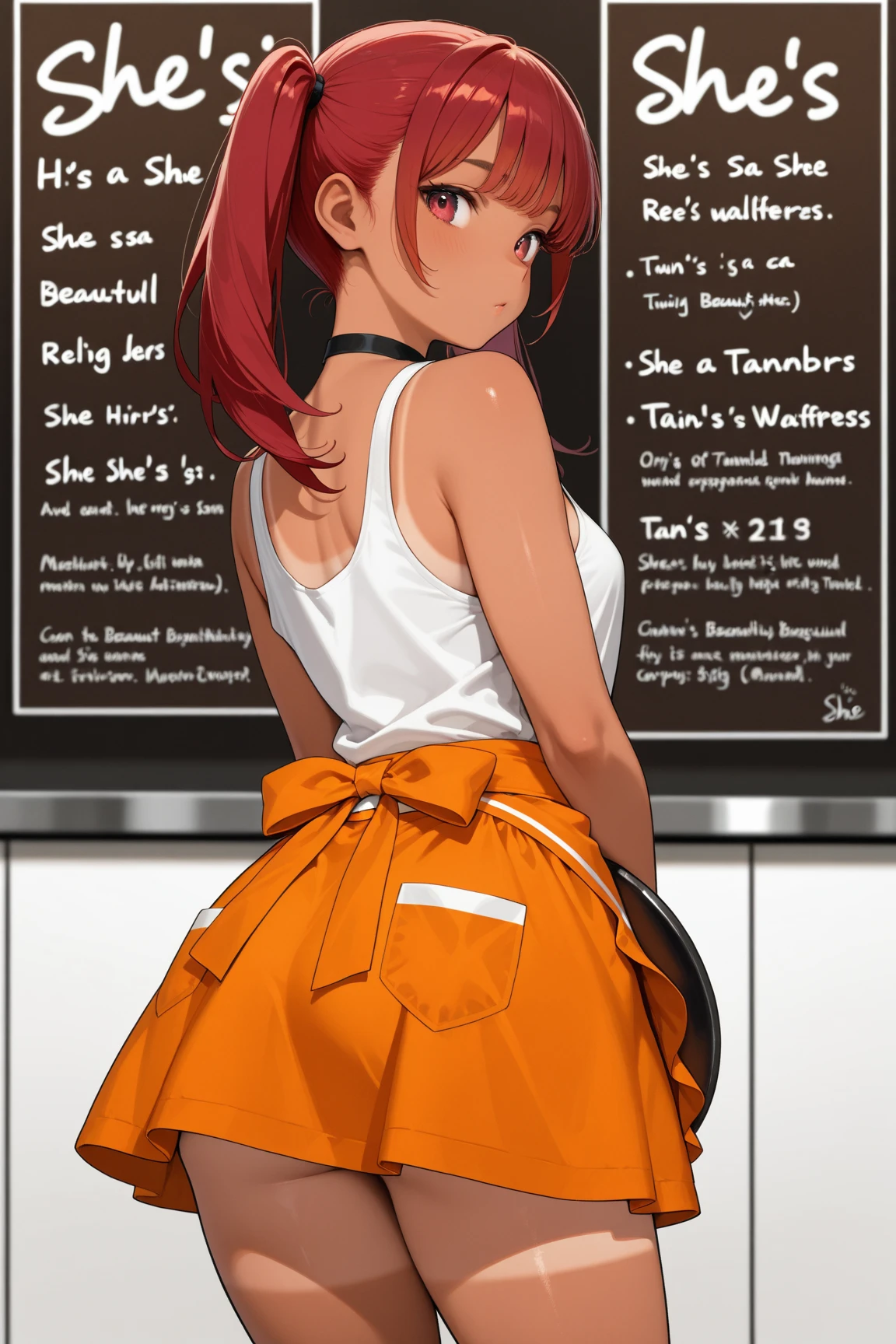 (Highest quality, 8K, masterpiece :1.3),lady. Yuigahama,Gahama, As expected, My Youth Romantic Comedy is Wrong as Expected。。,Voluptuous body, One Woman,30 years old,Orange Hair,Hair Bun,smile,Calvin Klein Underwear,Big Ass