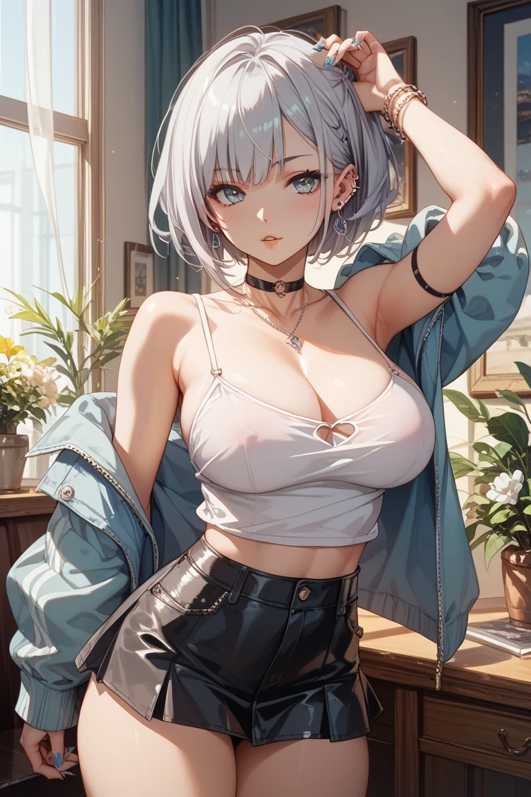 deep skin,textured skin, Altria Grem,
BREAK ((shiny skin, wet skin:1.2), sweating,, white shirt, plaid skirt, thighhighs:1,2)
BREAK Spread your legs，Big ass，Kneeling，tit，Naked，weeping，Body plumpness,
BREAK (masterpiece:1.2), best quality, high resolution, unity 8k wallpaper, (illustration:0.8), (beautiful detailed eyes:1.6), extremely detailed face, perfect lighting, extremely detailed CG, (perfect hands, perfect anatomy),