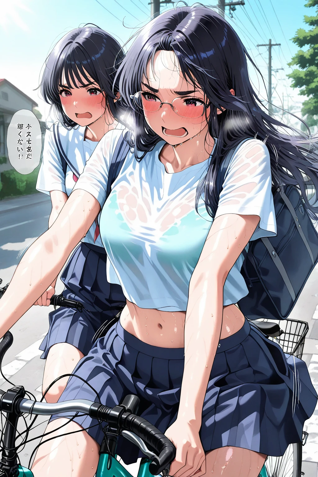 ((best quality)), ((masterpiece)), (details), one girl, sexy ((best quality)), ((masterpiece)), (details), one girl, sexy ((best quality)), ((masterpiece)), (details), one girl, full body, sexy expensive body, expensive, long legs, mature woman, mature, adult, it_nagatoro_main, Nagatoro Hayase, one girl, blushing, alone, uniform polo shirt, black hair, bag, brown eyes, hair accessory, looking at viewer, hair clip, outdoors, backpack, smiling, long hair, dark skinned woman, dark skin, , bangs, daytime, skirt, collared shirt, collarbone, ear clip, mouth closed, tree, asymmetrical bangs, upper body
