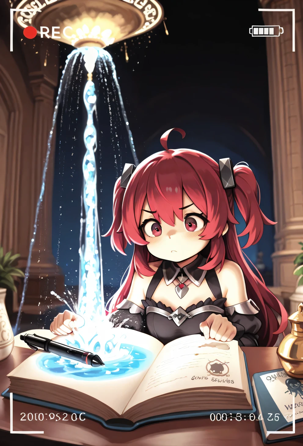 Today's theme「God's Scribe」So she's recording God's will、secretly influencing the world from a place where no one can notice God's book and magic fountain pen