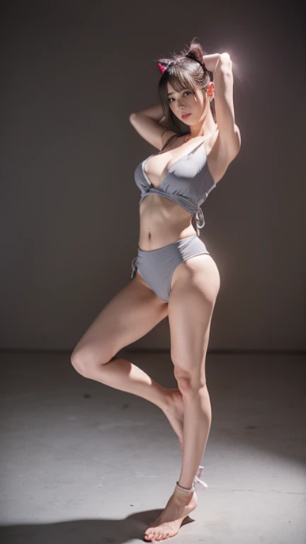 (1 pretty woman),((非常にsexyな女性格闘家)),((最high quality, 8K, masterpiece: 1.3, Ultra HD, high quality, 最high quality, High resolution, realism)) 、(High chroma:1.0), ((Very detailedな白い肌),(最high quality:1.0), (超High resolution:1.0) ,(Realistic:1.5), (Very detailed:1.0), (8K, RAW Photos:1.1), (Detailed big eyes),Carefully draw eyelashes,Tear bags,Detailed face,sexy,Toned body like an athlete,((pubic)),(between legs),Perfect body style,(Blonde long hair),Ponytail Hair,Pure Bangs,((Above the boxing ring)),((Super Micro Bikini)),((Big Tits)):1.7,Cleavage,(((Lower Breast))),Nipples,(Kempo stance),(Fighting Pose),nsfw