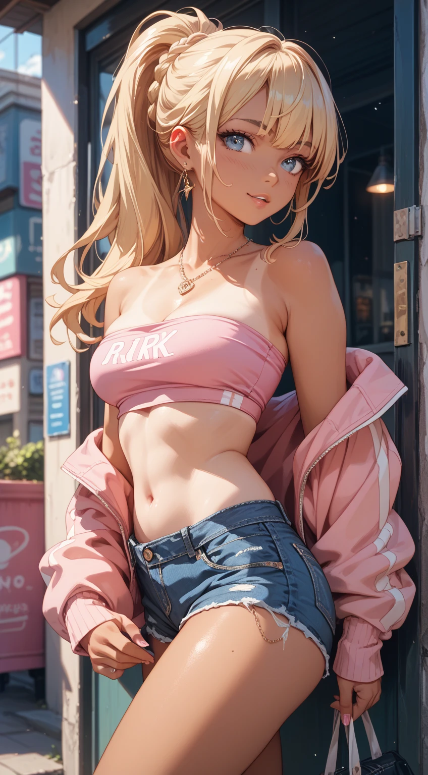 Naked hoodie, nijistyle, Uma garota sapeca com uma blusa de moleton aberta mostrando os seios grandes e empinados, cena sexy, naked hoodie, nijistyle, (( melhor qualidade )), (( obra-prima))