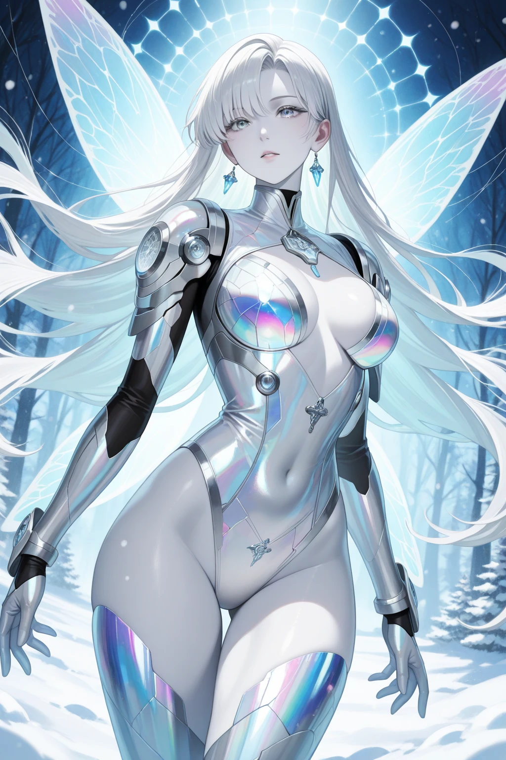 Model shooting style, (Extremely detailed CG Unity 8K wallpaper),cyberpunk characters [Foggy Snow Mountain Landscape，Snow Mountain] Immerse yourself in the beautiful aurora，Living in the clouds of the starry sky，Behind the clouds，（Double contact：1.3），
(The transparent and ethereal face of the girl blends into the aurora，Snow Mountain superimposes multiple elements and integrates the picture，
photography：Brandon Woelfelmist，surreal dreamscape，Gray vibe，Rainy Day，That&#39;s it，Right of use，HDR，Surrealist art fantasy style，Epic digital fantasy art style，Beautiful sci-fi art, Sci-fi digital art illustration,Sci-fi digital painting, futuristic digital painting, futuristic concept art, Sci-fi Snow Mountain landscape front, Sci-fi digital art, Dreamy transparent ethereal girl portrait
dramatic sky, dramatic lighting, dynamic pose. seductive expression. transparent clothes. superhero pose, dramatic lighting.
very strong vignette. glowing bright blue eyes. 