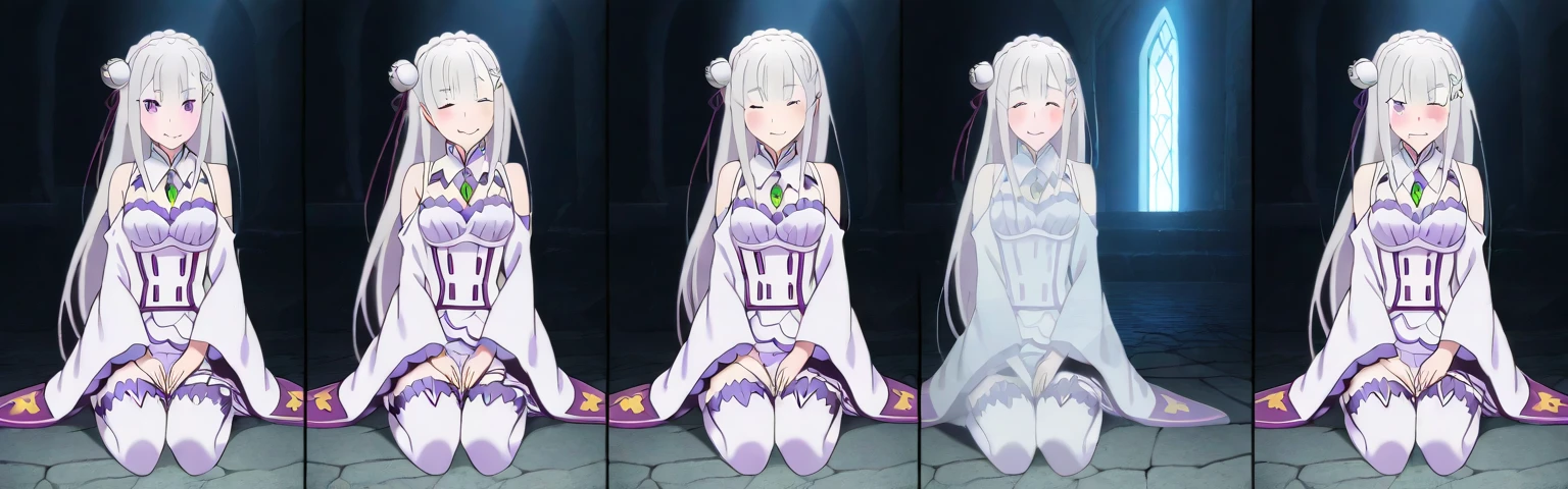 obra maestra, Mejor calidad,
1girl, emilia (re:zero), 1boy, nipples, breasts, hetero, censored, mosaic censoring, bangs, purple eyes, long hair, navel, hood, blush, hair ornament, spread legs, solo focus, fingering, open mouth, pussy juice, lying, large breasts, pussy, sweat, on back, mind control, looking at viewer, grey hair, x hair ornament, saliva, light purple hair, flower, pov, hair flower