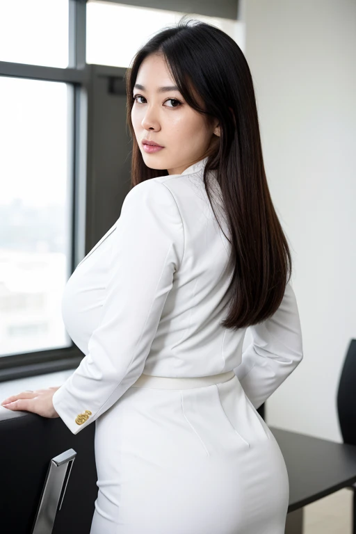 1woman,(masterpiece:1.8),photo-realistic,16k,(beautiful 40s japanese plump lady:1.3),(gray business suits:1.6),belt,(blouse:1.5),pumps,(whimpering:1.6),(panicking:1.6),(crying:1.7),(office:1.4),(wetting:1.5),(dripping pee:1.4),long hair,straight hair,black eyes,MILF,curvy,(huge breasts:1.2), makeup,lipstick,eyeliner,mascara,eyeshadow