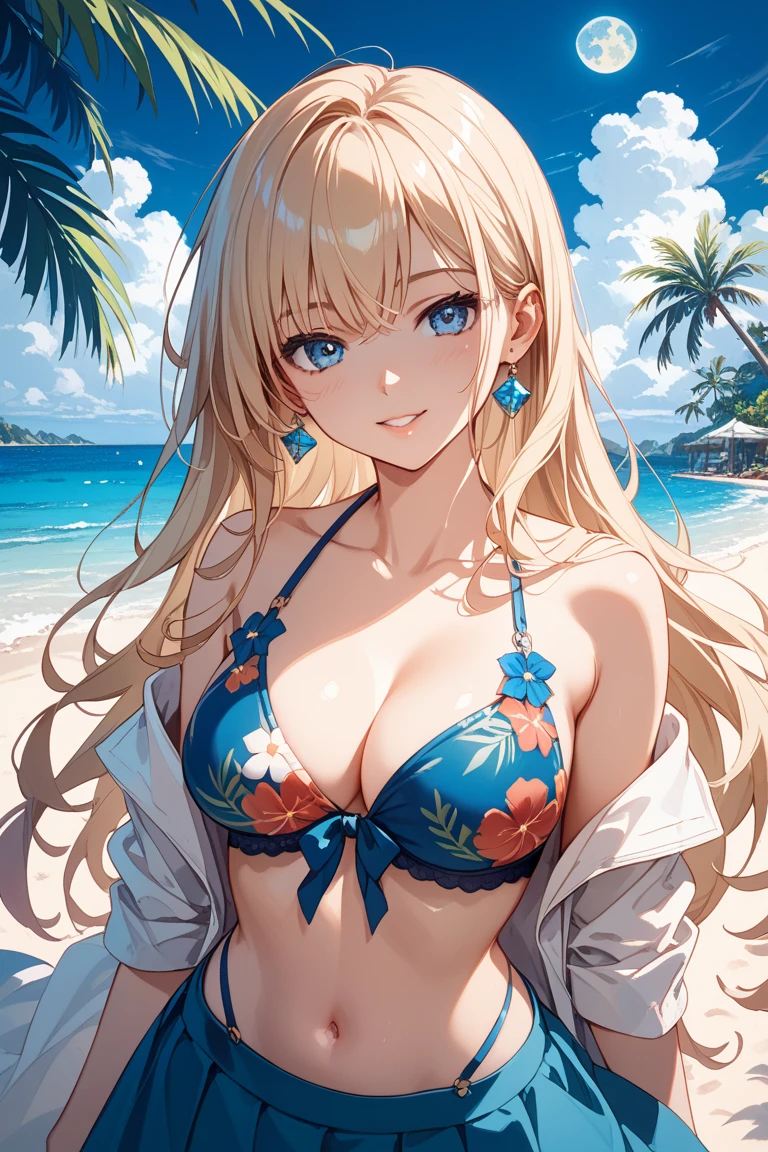 (anime artwork, anime style, studio anime, very detailed, up to date, vibrant, Anime Coloring, high contrast, masterpiece:1.2, best quality, best aesthetics),1 girl,hug from behind,bikini, Medium chest,random hair, One eye is hidden by the bangs, perfect proportions, high detail skin, Cute, detailed faces,beach, precise fingers,curvy,adjusting bikini, from behind, looking back,full body, 