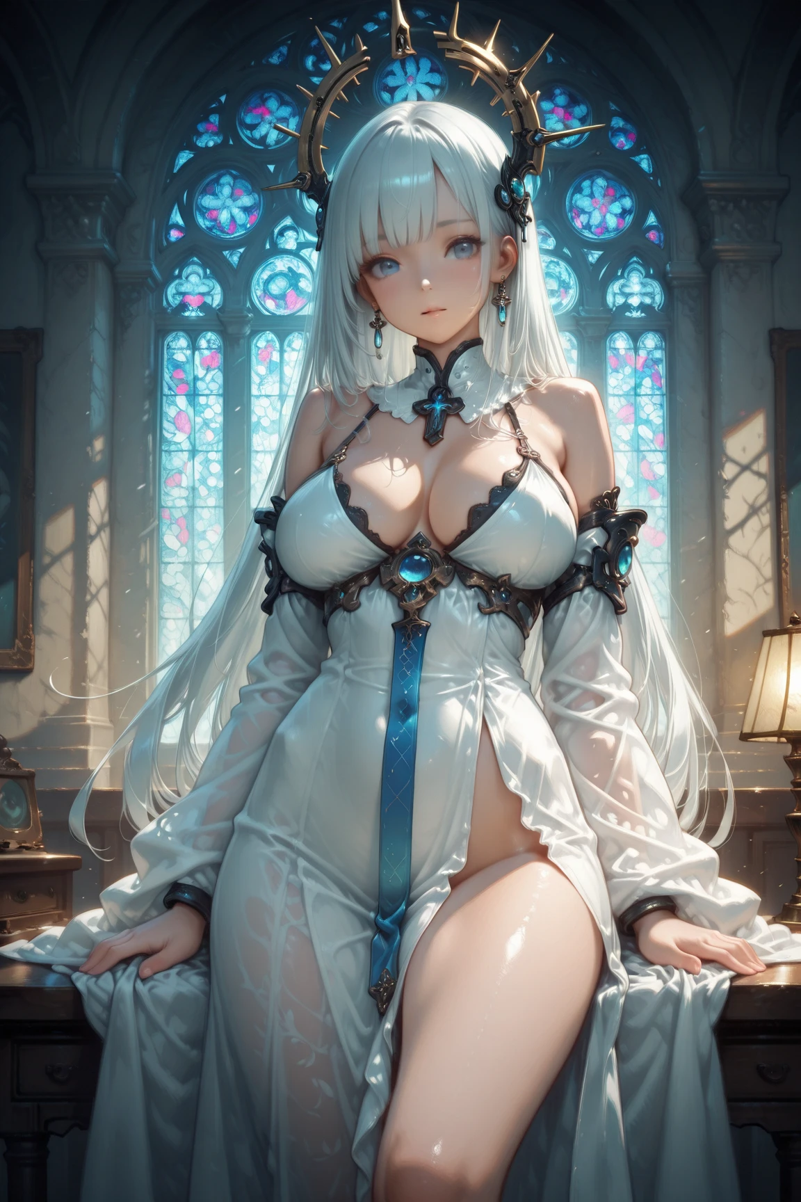 （tmasterpiece：1.2），best qualtiy，realisticlying， Cyberworld，Transparent clothes，1girll，with light glowing，natta，arma，