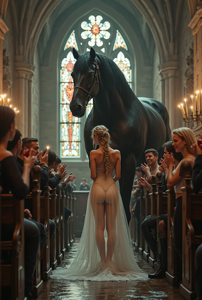 
a female centaur going to cocktail party,