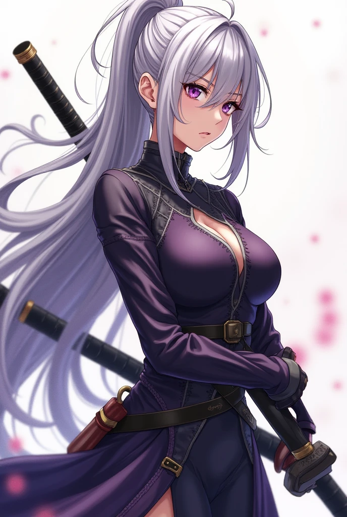 Anime style, better quality possible, very details, young adult sexy women ninjas, tinny, ethinic random, hair colour random, black dress with decote, show part of tits, boots ninja, faixas, ninja weapons randon katana shurikens nunchaco, old feudal village .