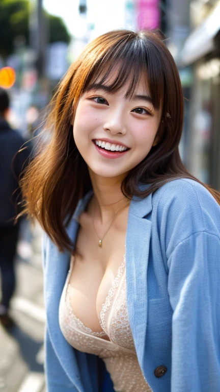 Japanese ),((beautiful girl)),cleavage,An expression that imagines something pleasant:1.2,(perfect body beauty:1.2),((perfect body)),(shy smile),beautiful teeth,