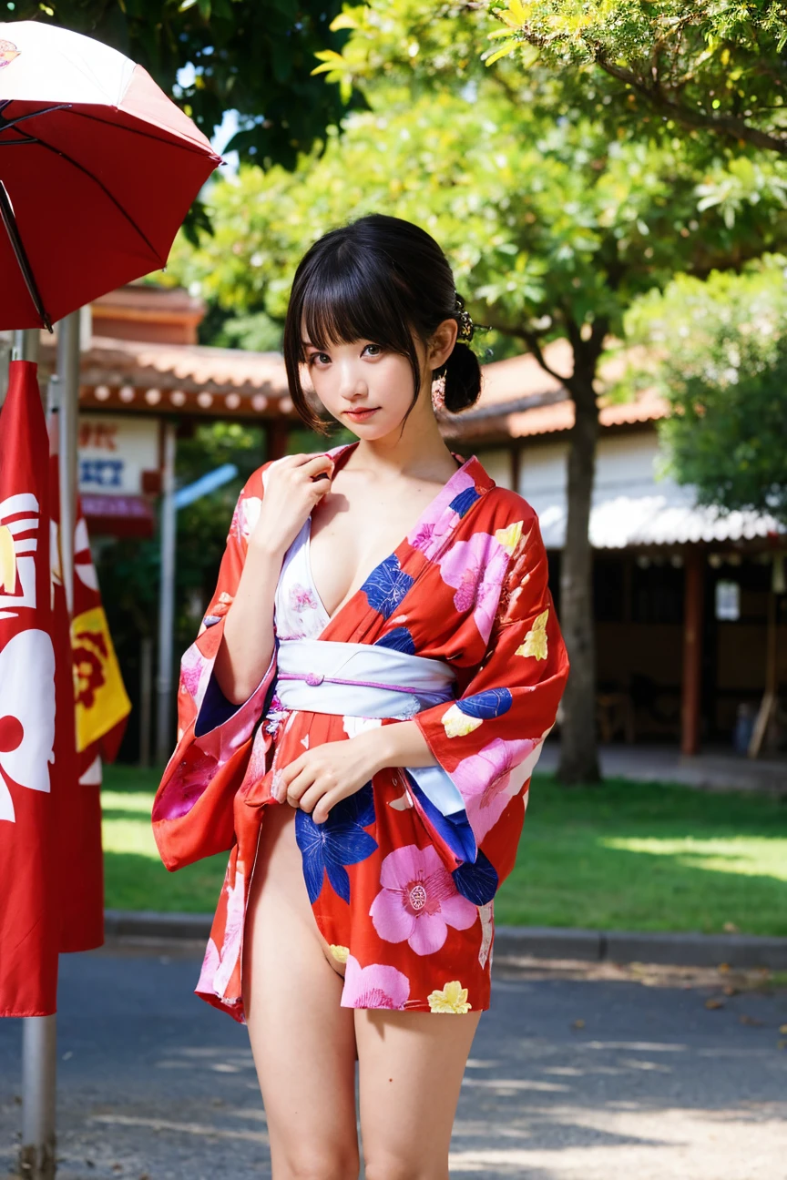 (floral printed mini Kimono, Obi: 1.2), ((of the highest quality, 8K, masutepiece: 1.3, Raw photo)), Sharp Focus: 1.2, (1 AESPA Girl :1.1), SOLO, (Realistic, Photorealistic: 1.37), (Face Focus: 1.1), Cute face, hyperdetailed face, (short messy hair: 1.2), (Falling snow:1.2), (Hair swaying in the wind:1), (Light reflecting snow:1.3), Japanese theme, Washi background, Filming in the Japan Garden, Beautiful Japanese makeup, A beautiful woman that symbolizes Japan culture, (small breasts, thigh: 1.1), squatting, spread legs