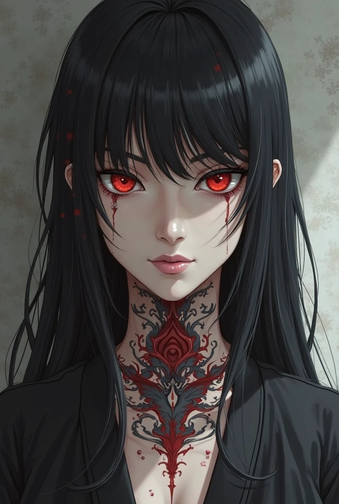 (masterpiece, best quality:1.2),bloody, beautiful face,(Gray\green skin),mermaid, highly detailed, {best quality}, {{depth of field}}, illustration, solo, sharp focus, {{character {1 boy }}, (black straight hair:1.6),(hair is straight and loose), beautiful detailed eyes, sharp teeth, {looking at viewer},{masterpiece illustration},full body, normal angle,horror art, creepy, beautiful form of chaos, elegant, dull colors, romanticism,an evil mermaid siren, maniacal smile, atmospheric, death, decay, horror art, blood,