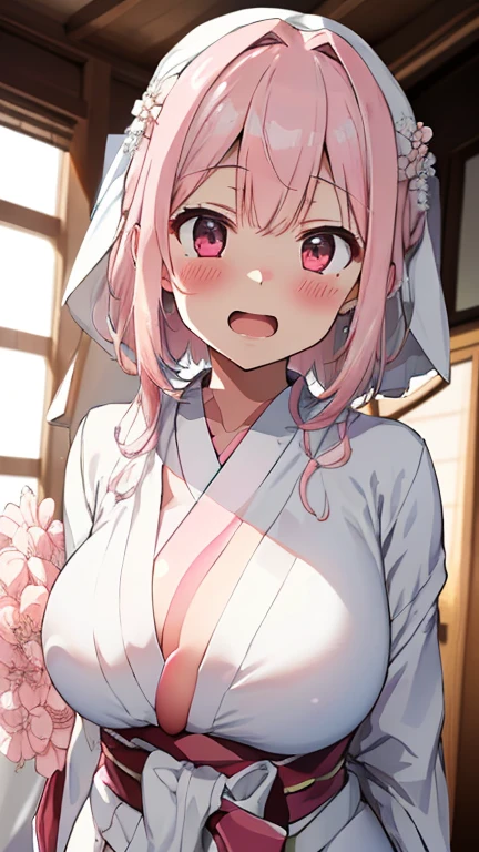mastute piece,Best Quality,insanely detailed,8k cg,nsfw,
(shoot upper body:1.3),
(1girls:1.3),standing,looking at viewr,body in front,(arms behind back:1.4),(kimono maid:1.2),(bare breasts),break,
blush,shy,(ecstasy face),(trembling:1.2),break,(light pink hair:1.3),
break,
perfect breasts,perfect teats,(open mouth:0.9),(large breasts:1.2),
(bedroom),