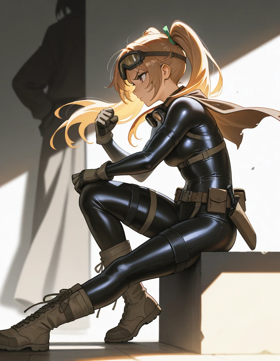 (1 girl:1.3),(full body portrait:1.5),(deep black background:1.4),(The overall tone of the picture is dominated by deep black:1.3),photorealistic,(high resolution,overwhelmingly pixel perfect,luxurious illustration),(hyper quality, Masterpiece, Ethereal:1.4),(Realism:1.2),(Realistis:1.2),(absurderes:1.4),8K,Ultra-detailed,The best picture quality,(a mature woman),detailed beautiful mature face,(Solo:1.4),(huge chest:1.2),(Hanging chest:1.5),(chest squeezed:1.3),(black miccostumes Women's Costume Fighter Ninja Cosplay Top with Gloves and Vest:1.4 ),(Women Bodystocking:1.4),black pantyhose,(black stocklings:1.3),revealing chest,(hair over shoulder:1.3),(black hair:1.2),amazing facial details,slender legs