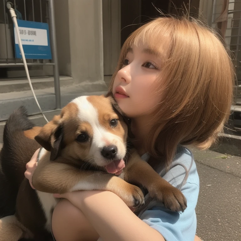 a blond、年轻、cute little、Her