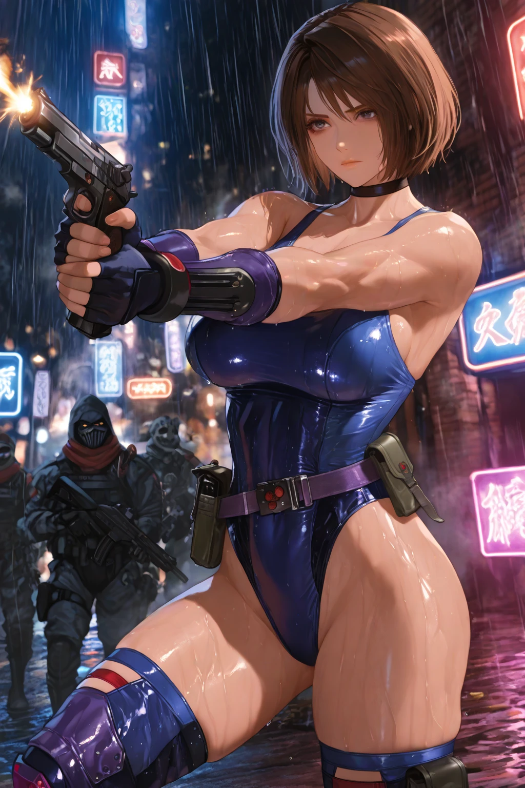 Browsing Caution, (Best image quality,highest quality,Highest Resolution, Ultra-Realistic Images,Very detailed,masterpiece),Asuka Kazama,Kazama Asuka,((Sticky with sweat)),Big Breasts, Erect nipples, (((Large areola))),(((Exposing the breasts))),jeans, Abdominal muscles, blush, Eyes in Love, Dynamic pose ,Browsing Caution,