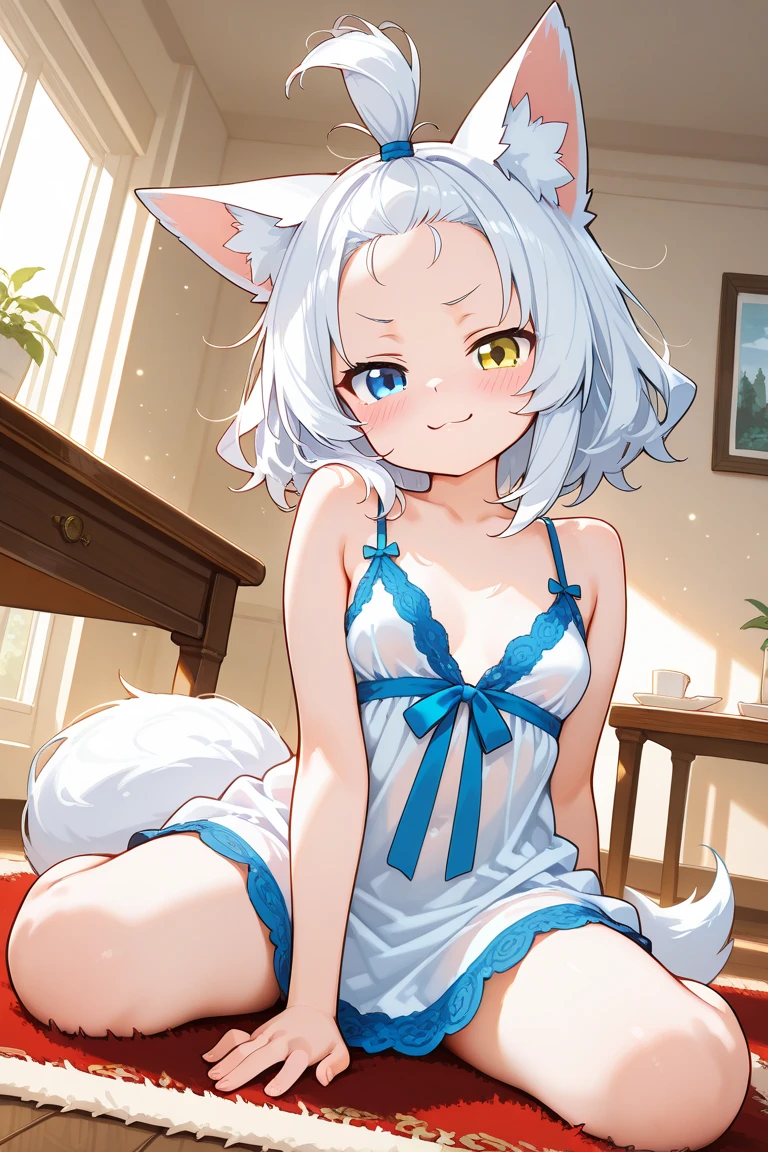 Anime-style image of a woman in white with a cat's tail, White fox, White cat lady, Women's furry mini cute style, cute Anime cat girl, artstation On pixivトレンド, White Fox Anime, White fox ears, Anime cat girl, beautiful Anime cat girl, Very Beautiful Anime Cat Girl, Very beautiful cute cat girl, On pixiv,micro bikini