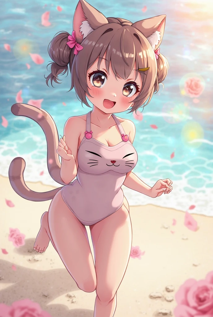 Anime girl in swimsuit with nimu