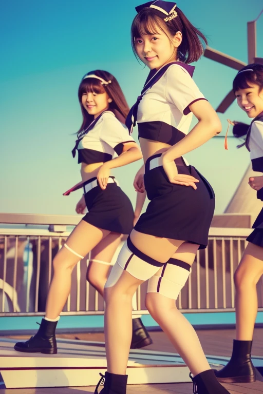 On a super-large cruise ship，Five little girls with upturned asses，junior school student，Your own dance on the yacht