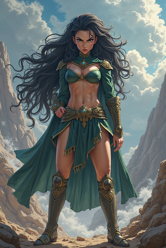 Asgard，Valkyrie，Muscular woman, Lady Knight，Correct anatomy，Epic fantasy digital art，tmasterpiece，8K，high-definition resolution，Detailed drawing，Culidad Superior，, epic composition, Courageous body, ((((huge muscular legs))))