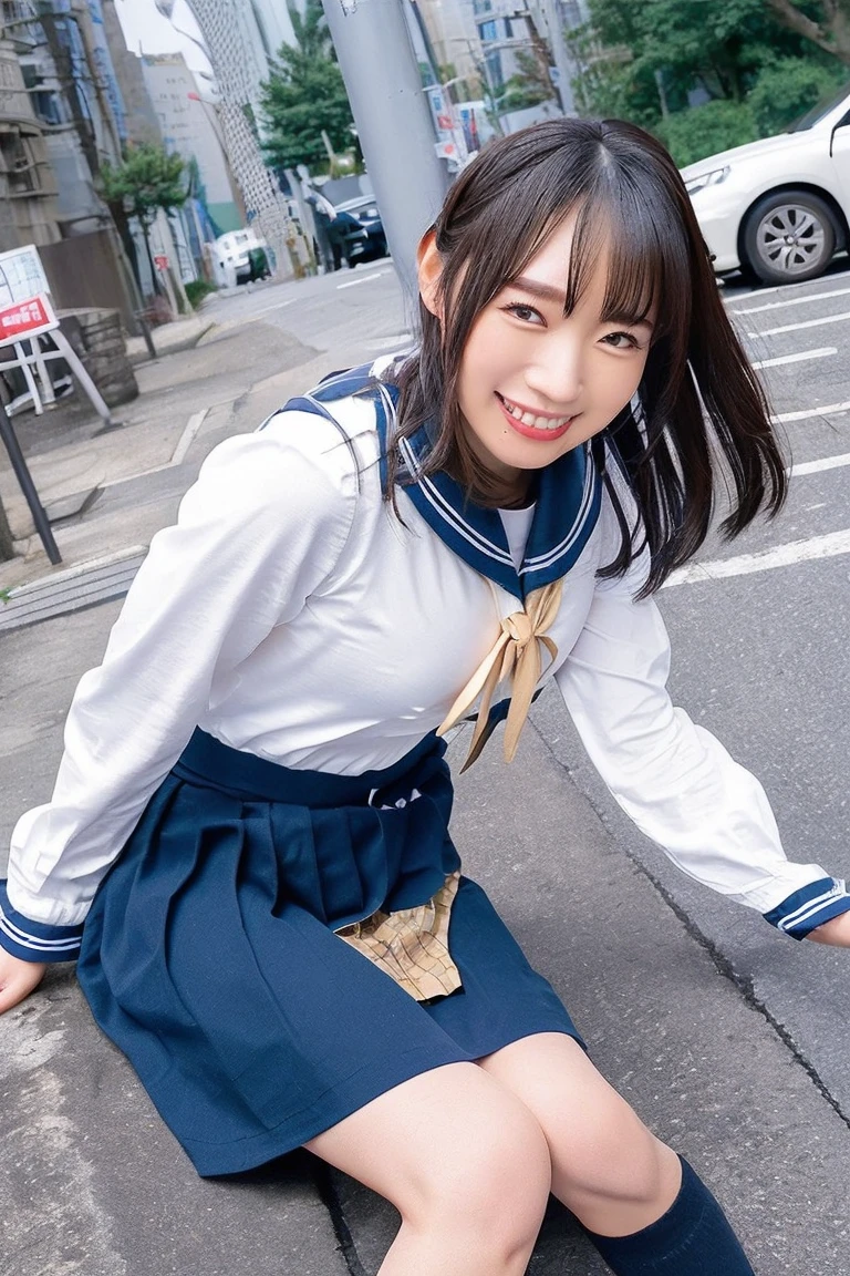 ((highest quality、8k、masterpiece:1.3)),((((cowbody shot)))),Ultra-high resolution,big eyes,Japanese,bangs,((a girl)),(1 girl),((20 years old)),((facing at viewer)),((looking at viewer)),(long hair),(((black school uniform))),grin,((squatting)),(pleated mini skirt),(((open leg))),(((platform shoes))),(((white panty)))