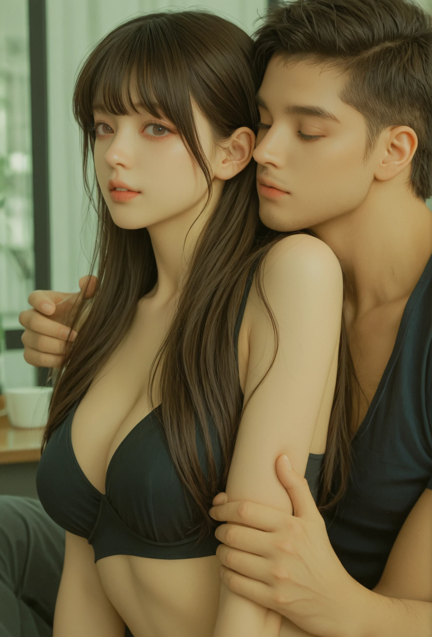 Men and women in love、barechested、Sexual intercourse