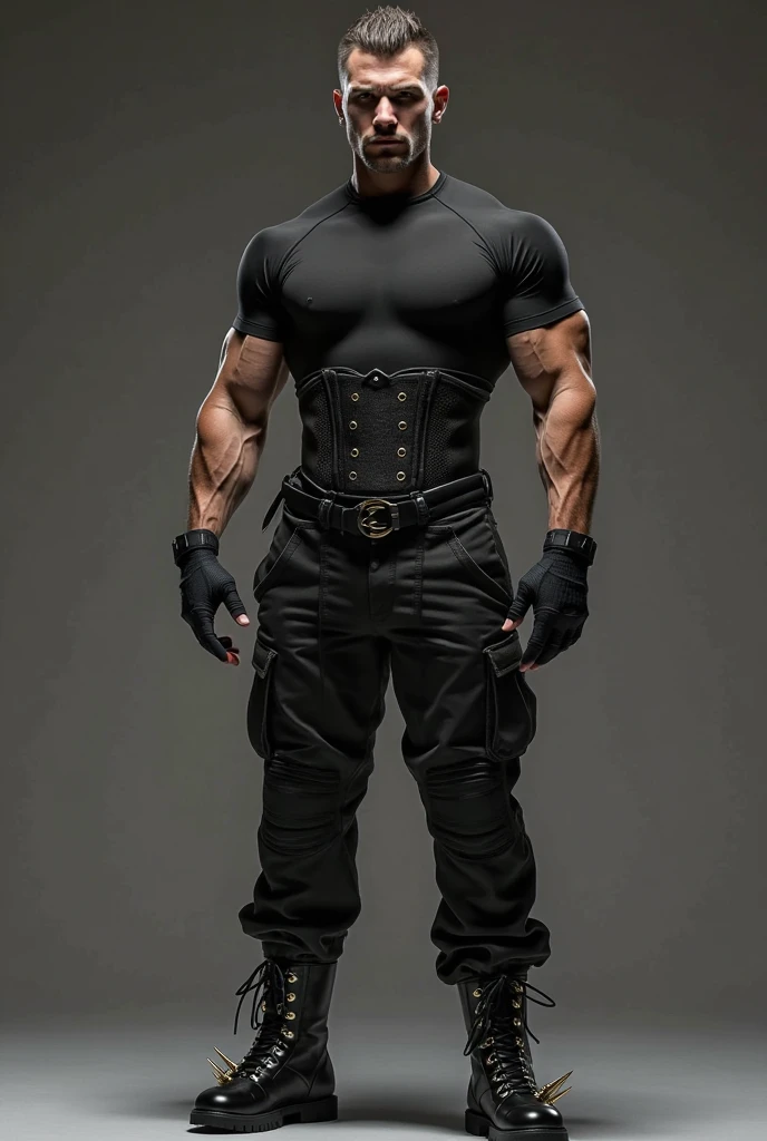 Ryan.Renault，Ryan Reynolds，full bodyesbian，Stand on the ruined streets of the end of the night，The expression is serious，Wearing a dark gray Under Armour tight muscle compression vest，The exterior is equipped with black muscle technology metal armor，There are large black tattoos on the shoulders，（closeup cleavage：1.0），（sface focus：1.0），short detailed hair，Black cyberpunk muscle robotic arm，1 man ，28 year old，male people，with short black hair，musculous，chest muscle，Biceps，deltoids，The legs are muscular，Facial hair，Expression of anger，Black tight tactical technology tight metal armor，cyber punk perssonage，Develop thigh muscles，Wearing tactical black military boots，There are large black tattoos on the upper body，Black Iron Man，flesh wound，Chest hair，The details of the clothing are clear，looking at viewert，（Keep one's mouth shut：1.0），NSFW，offcial art，Very detailed CG unity 8K wallpaper，Perfect litthing，Extremely colorful，Bright_Front_face_lighting，Black mechanical gloves（tmasterpiece：1.0），（best qualtiy：1.0），超A high resolution,4K,ultra - detailed,photography of,8K,hdr,A high resolution,absurderes:1.2,Kodak Portra 400,filmgrain,blur backgroun,Background bokeh:1.2,lens flare glow,(vibrant_Color:1.2)