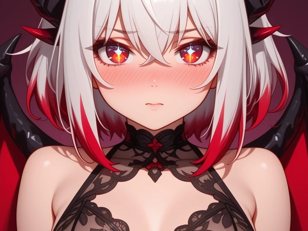 White hair,(8k) Girl, black bikini 