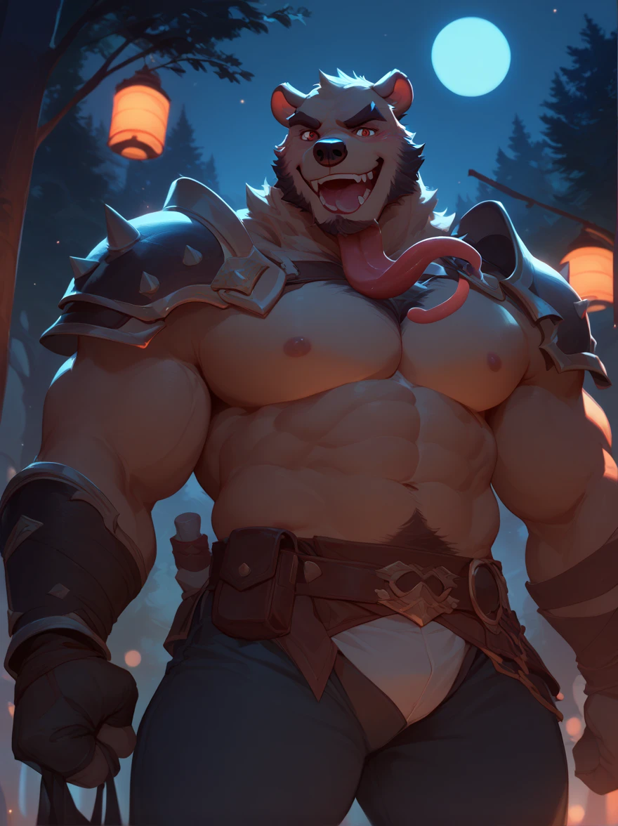 muscular male anthropomorphic german shepherd, Open chest, black leather jacket, black leather harness, police badge, black leather pants, black leather boots, black hair on the body, by the tan on the body, light brown fur on the body, barebody, Big and low naked balls, the big excited and cumming penis comes out like a shot and a white goo runs down the top of the penis head huge erection, lit cigar in mouth, black leather collar, silver chain, extremely detaild, rippling muscles, Robust and intimidating, (body in focus)