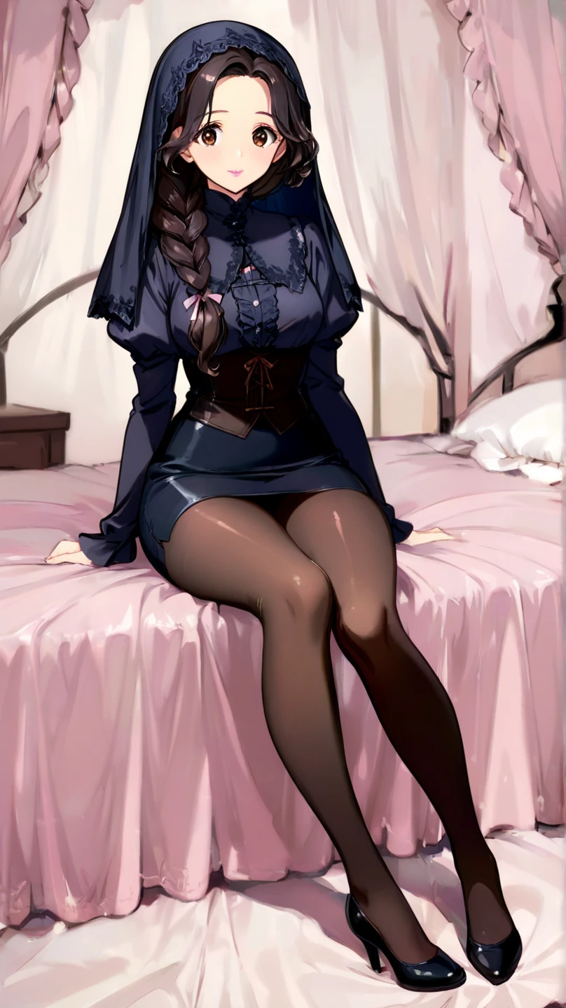(((((Spread your legs wide、Open both knees)))))、(Luxury hotel bed、Sleep on your back)、Sailor suit cosplay、(((Sexy pose))),Ultra-high resolution, Mature Woman, Mature Woman, Very detailed, ((Big Breasts)), Perfect hands, Detailed fingers, Beautiful fine details, (((school uniform)))、(((Fancy lace panties))), ((Long Hair)),((ponytail)),Black choker, Earrings,(garter belt), (Black knee-high socks),Perfect Eyes, Seductive eyes,