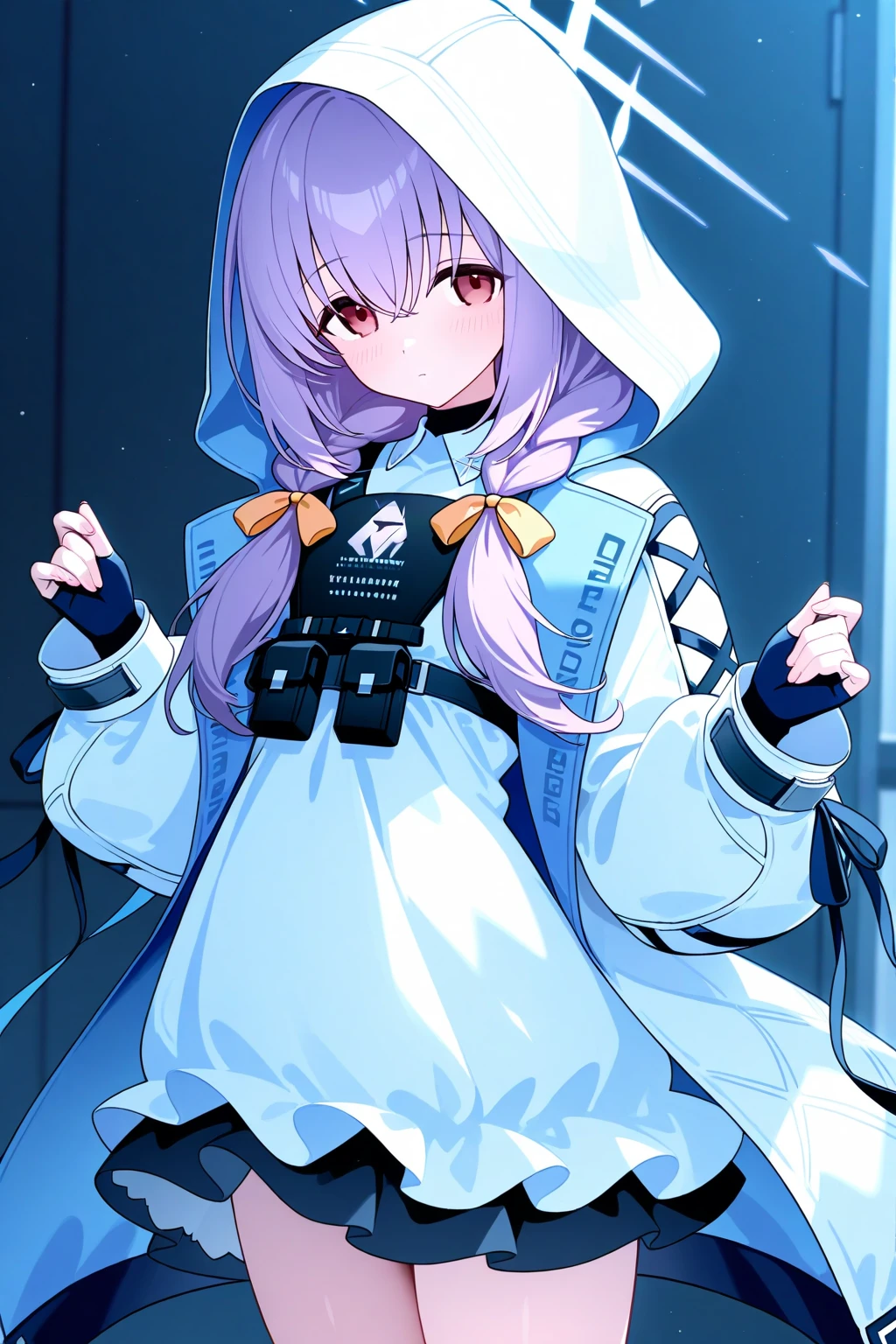 (extremely detailed CG unity 8k wallpaper),(masterpiece), (best quality), (ultra-detailed), (best illustration),(best shadow), (sharp eyeliner, eyeshadow, detailed eyes:1.1), clear blue sky, outside, clouds
,BREAK
(MaiNC:1.1), shy, bashful, blush, hood up
<lora:MaiNC:.8>