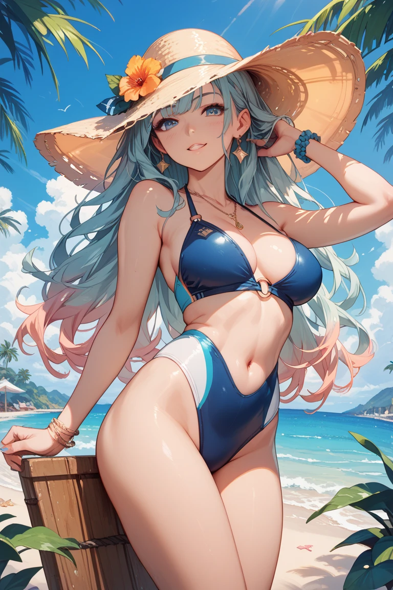 1woman24歳、
for example:
Rule of thirds composition,
Beautiful sparkle,
Romanticism,
The most beautiful々Color, particle,A gentle, magical light美しい24歳、Fox Ears、Like Fujiko Mine、Beautiful Eyes、smile、atmosphere、Ocean、Dance vigorously、Fun dance!美しいSwimwear、((Swimwear)),(( Cowboy Shot,))、Cowboy hat、Silver Hair、Sweat、、Big Breasts、art、Ultra-high resolution、highest quality、masterpiece、A gentle, magical light