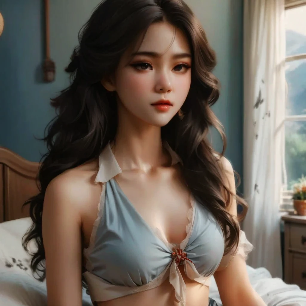Prepare to be amazed by this 8k portrait of a 20-year-old girl, featuring a close-up of her stunningly detailed eyes and large breasts, rendered with the highest quality using Unreal Engine 5.