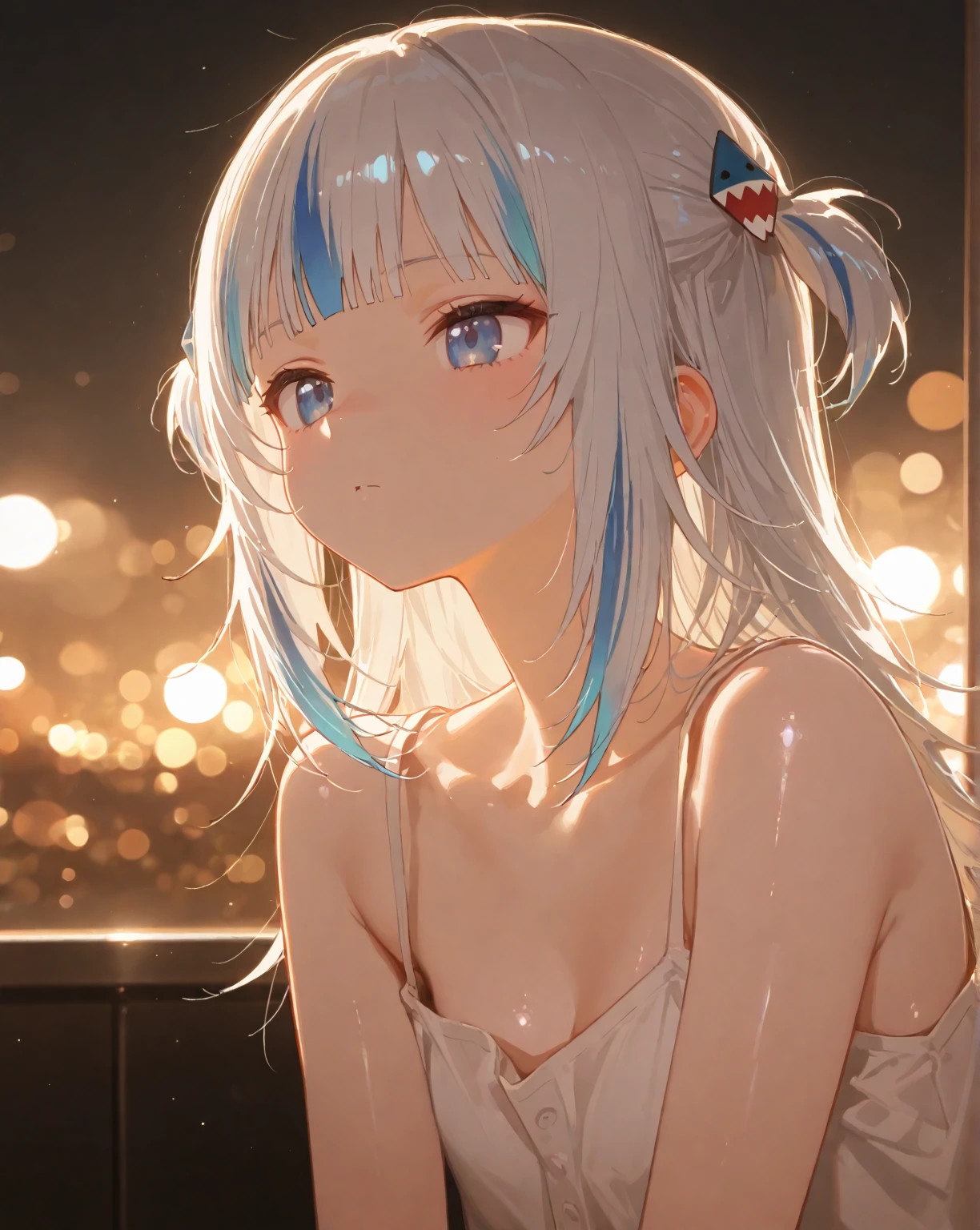 (Photorealsitic:1.4), (masterpiece, side lights, Exquisite beautiful eyes: 1.2), masterpiece*portlate, realisitic, 3D 顔, Luminous Eyes, Shiny hair, Glossy skin, 独奏, embarrassed from, (hason),Naked portrait、Upper body portrait、(small tits)、