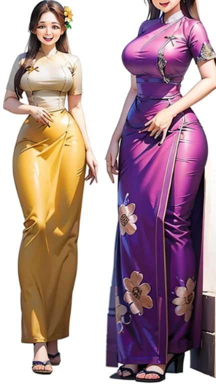 (masterpiece, best quality), ultra detailed, high resolution, 16k, the most beautiful face in the world, perfect face, delicate facial features, highly detailed beautiful face and eyes, shiny skin, highly detailed background, elaborately designed, fine cloth texture, perfect anatomy, BREAK, (gorgeous and stunning teenage girl in salon kebaya:1.3), perfect make-up, deeply in love, full of elegance, (full body:1.5), (three view drawing, front and back and side, character sheet:1.3)