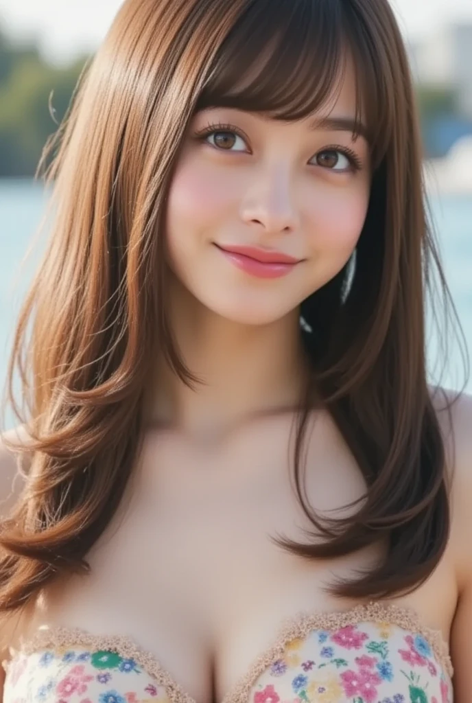 (masterpiece, best quality), (absurdres:1.3), (photorealistic:1.4), RAW photo of (18-year-old:1.4) beautiful European girl, (ultra detailed, ultra realistic, hyper realistic, 8K, ultra highres), (high detailed skin, detailed skin texture), (dynamic pose, had in own hair), (bokeh, sharp focus, depth of field), <lyco:more_details:0.8>, BREAK face portrait by professional photographer, instagram, young girl, slim, long hair, blonde hair, bangs, outdoor, smile, looking back, lips