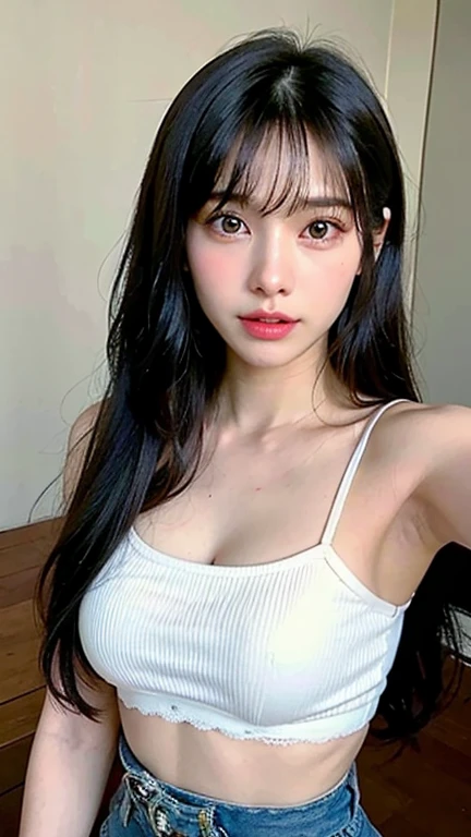 There is a woman who is posing for a photo in a white dress, princesa, 27 anos de idade, 18 anos de idade, young pale and beautiful asian face, beautiful  Asian, ulzzang, young  Asian,  Asian, ulzzang kkmmmkk