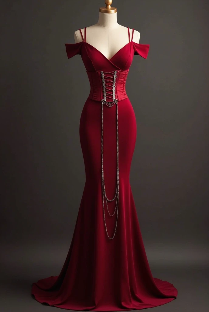 a woman in the red translucent silk gown, full body,long black straight hair, nipple on with nipple pearching, half neked, tiead in satin rope, tied tight, wearing sexy corset,mermaid tight long gown, flowy dramatic long gown, double long satin train ( 4 meter long ),walk in rush, in down stair,red satin sheet, wear high heels, masterpice, 4k resolution, ultra-realistic, highly detail.