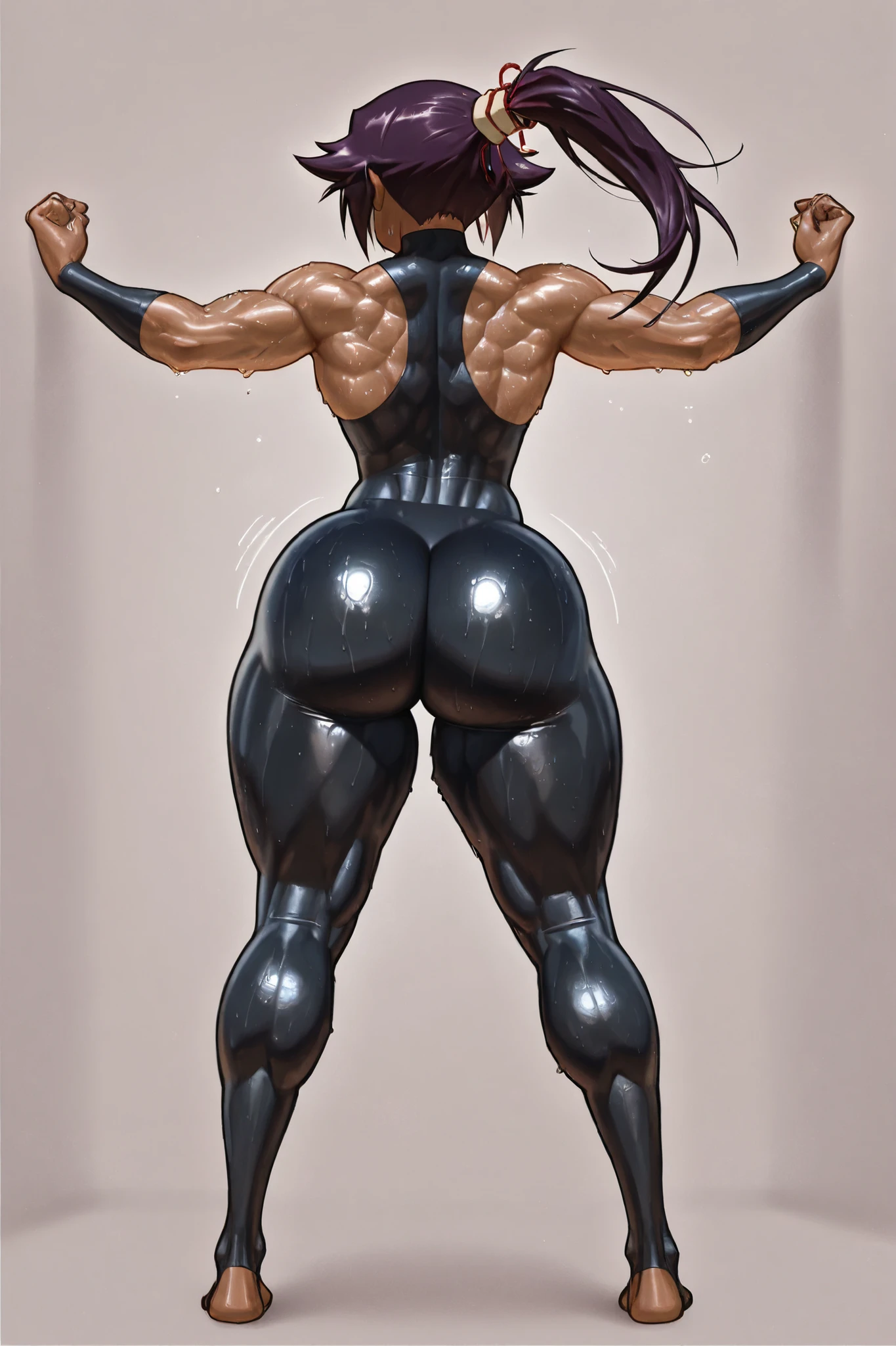 tmasterpiece，Burly woman，Exaggerated large muscles，Long-sleeved turtleneck sweater，blackstockings，standing on your feet， beautiful attractive face，Full body like， Single female，Very fair skin，Thin waist，Very broad shoulders, Strong and powerful arms，Stout arms，Strong and powerful leg muscles，looking to the camera