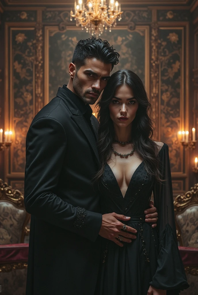 In the enchanting world of dark romance, a seductive man clad in a tailored suit revels in the embrace of a mesmerizing native woman, both adorned with gloves adding a mysterious allure. The woman, captivating and alluring as a witch from the depths of a mythical forest, holds an enticing apple in her hand. Their passionate connection, bursting with sexual tension, unfolds in a captivating pose on the cover of this alluring book.

Ar 1:1 unveils an exquisite masterpiece, as rich in detail as the untold tale within the book's pages. The man, with his striking features, oozes mascul