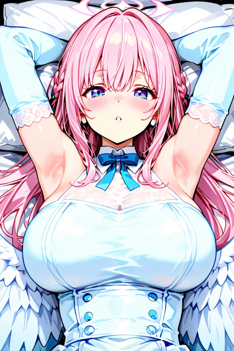 Highest quality, beautiful, absurdes, girl, Angel, puppy, twins, girl2 people, Semi-long, Pink Hair, Aqua Hair, Pink Eyes, Aqua Eye, Open your eyes, Pale skin, , Hair Ribbon, With dog ears, with Angel wings on back, 10 years old, (cryin) 、(missionary, 1boy, penis, lying, vaginal, ass pov, spread legs, sex, nsfw)、nose blush、steam、Oblique angle、Shiny Hair、Very fine and beautiful bright eyes、be scared、Very detailed, clear and beautiful face, Being stripped of clothes、No clothes、Slender body、Awards, Anatomically correct、((Scared))