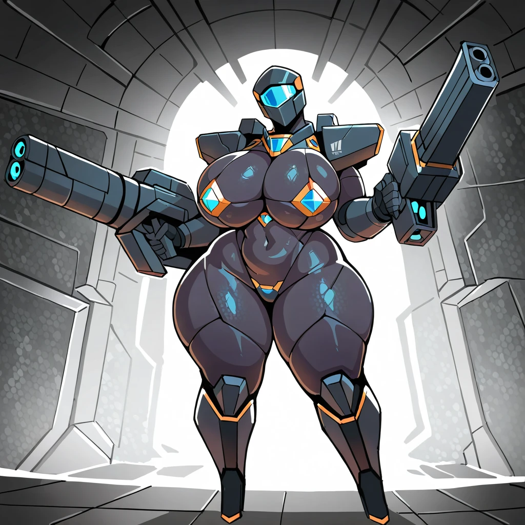 V1 (ULTRAKILL)big breasts breast enlargement looking into camera full-body shot illustration, ultra-detailed, HDR, vibrant colors, soft lighting 4k