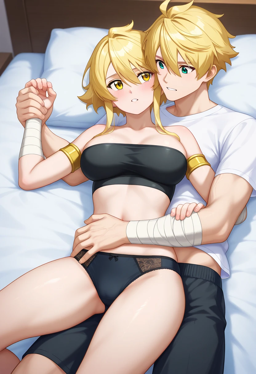 2boys anal sex on bed  yellow blonde hair blue eyes white socks