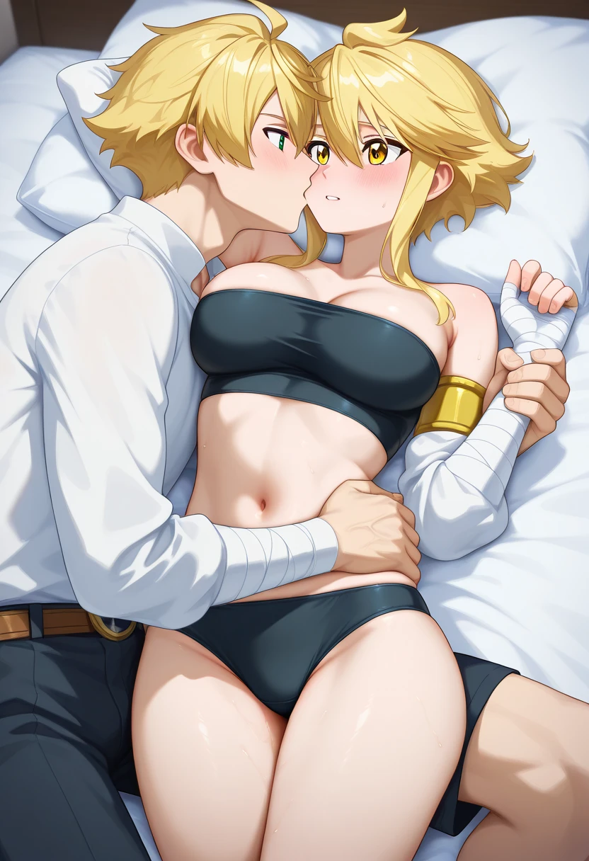 (Crossdresser),blonde low twintails,服の隙間Voyeur,Kneeling,Voyeur,naked,Groin bulge,Condom ,Ahegao,((Doggy style sex)),Side view