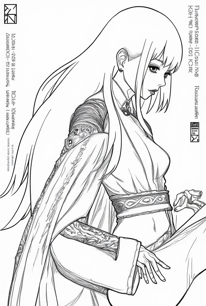 a drawing of a woman in a white dress holding a sword, holding a sword on her shoulder, black and white manga comic, she is holding a sword, black and white manga, black and white manga style, manga cover style, black and white manga page, sui ishida art manga, afro samurai manga style, full view, white haired deity, manga cover