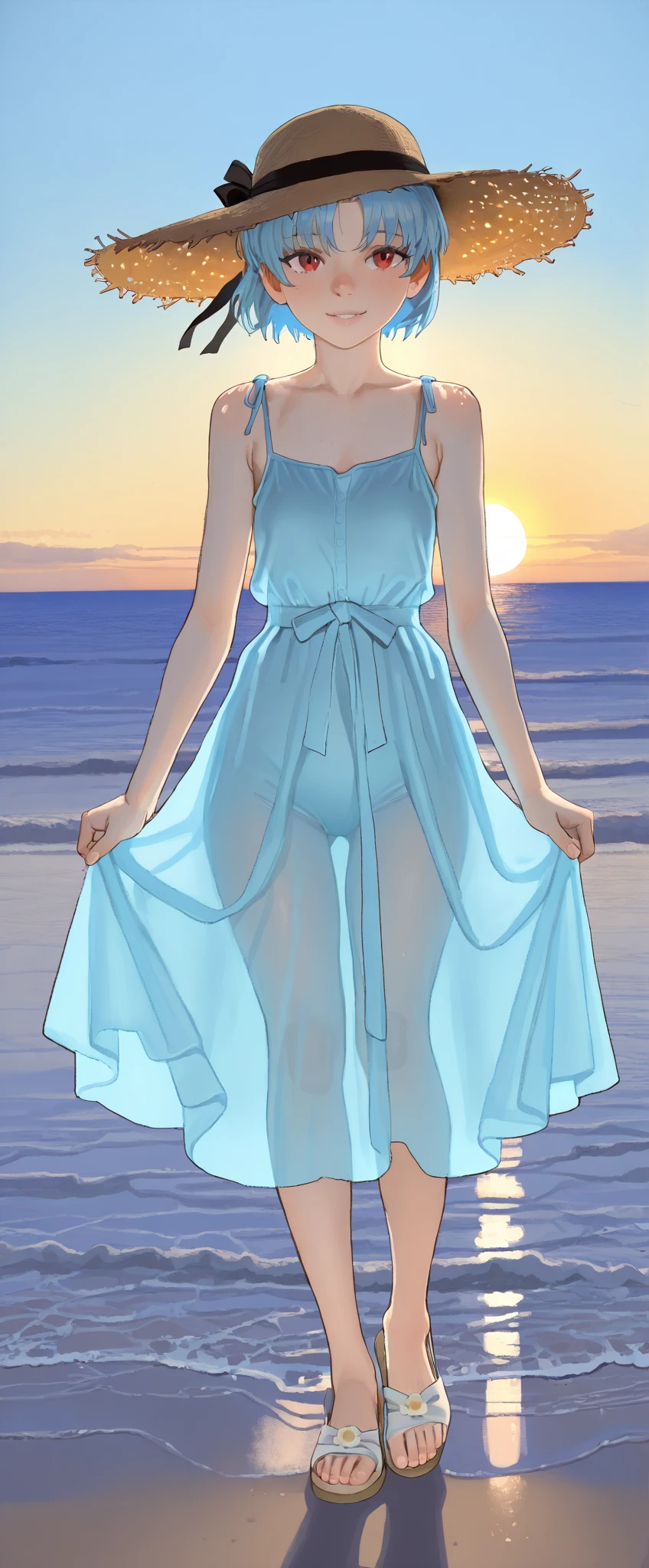 ((Лучшее качество)), ((шедевр)), (подробный), tall girl in a bikini at the beach